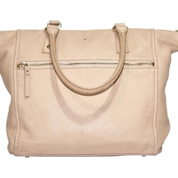 Kate Spade NY Beige Pebbled Leather Tote Satchel - Picture 1 of 12